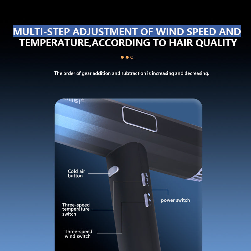 Kemei KM-6906 Professional Hair Dryer – 2000W AC Motor, Ionic Fast Drying, Diffuser Nozzle – High-Speed 110,000 RPM