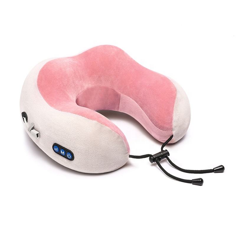 U-Shaped Neck Massage Pillow –Travel Neck Support with Heat & Vibration Massage