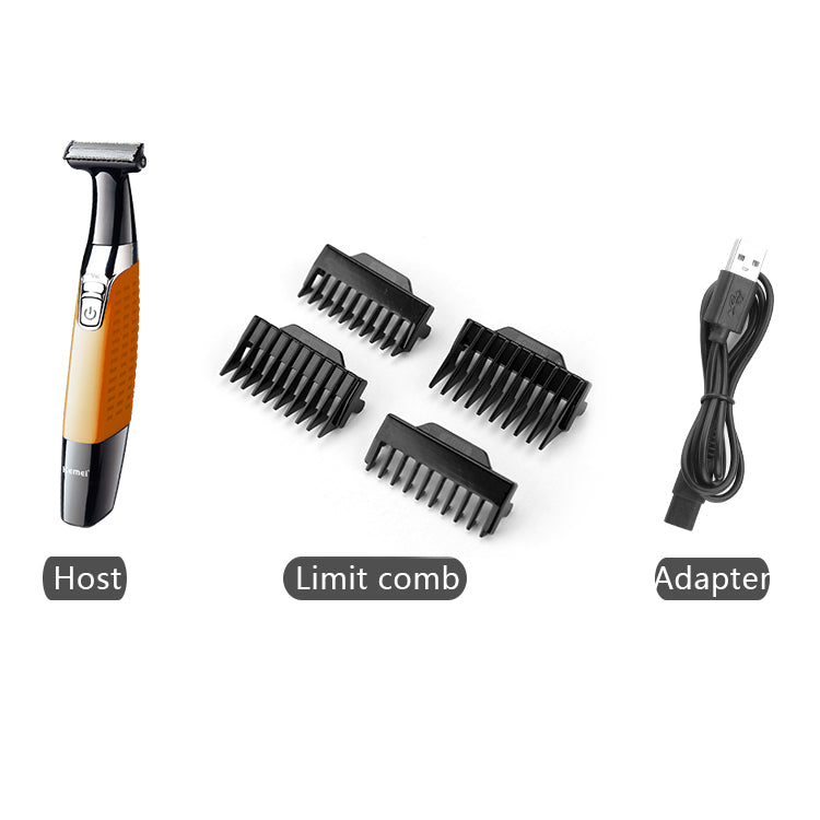 Kemei KM-1910 Electric Rechargeable Body Trimmer – USB Grooming Tool for Men, Face, Underarm & Bikini Use