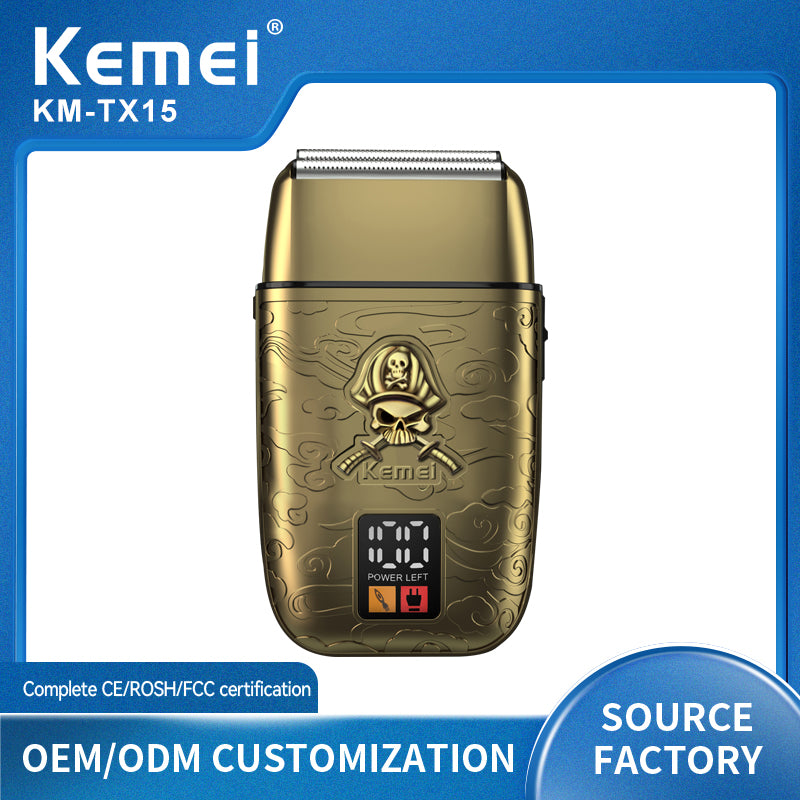 KEMEI KM-TX15 Electric Foil Shaver for Men – Twin Blade, Washable, Multi-Area Use