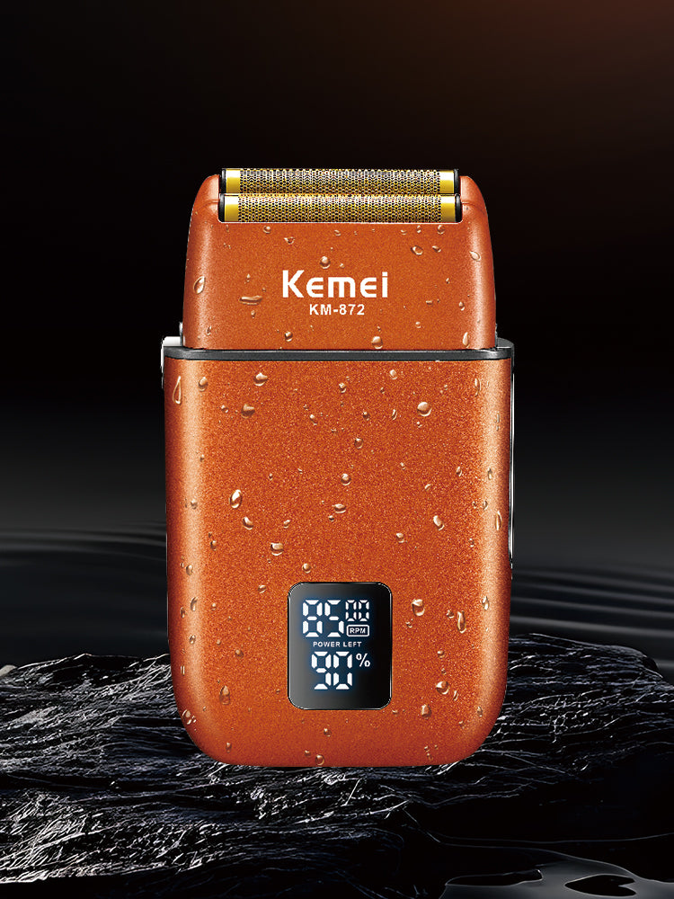 KEMEI KM-872 Rotary Shaver for Men – Twin Blade, 600mAh Battery, Compact Electric Face Razor