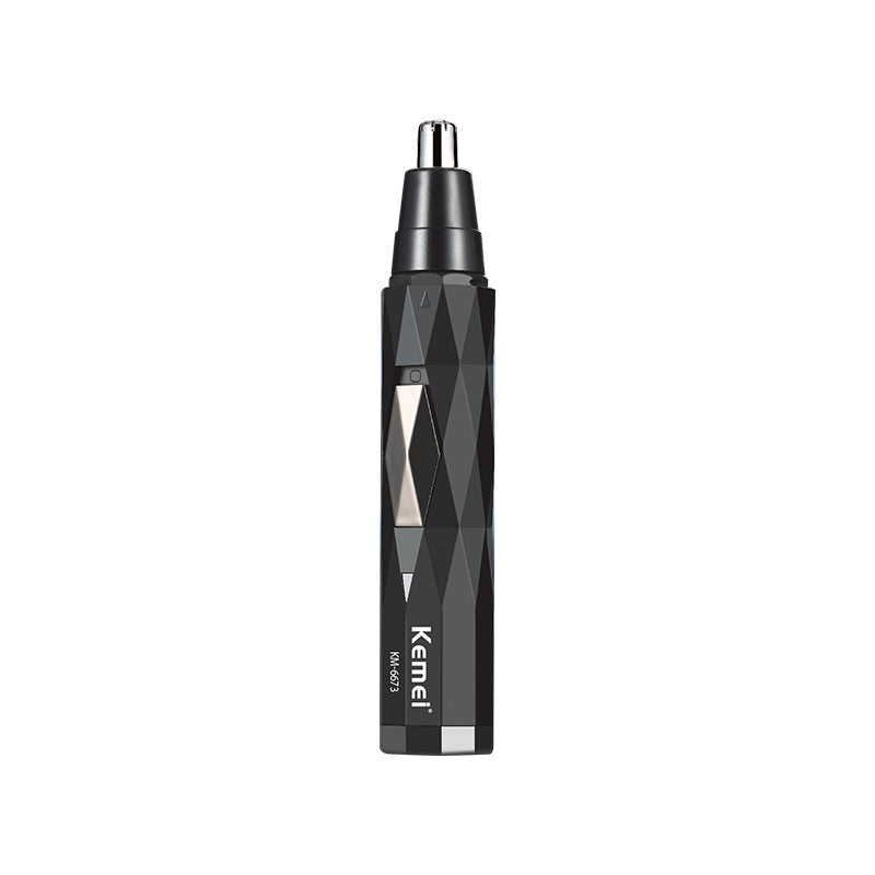 Kemei KM-6673 2-in-1 Nose and Ear Hair Trimmer for Men – Rechargeable, Lightweight, Stainless Steel Blades