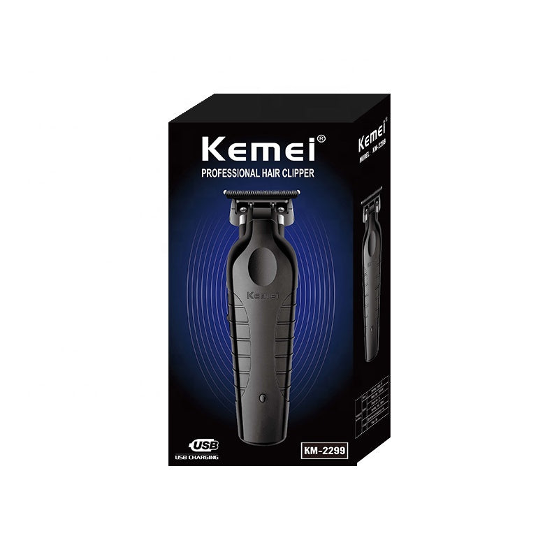 Kemei KM-2299 Professional Cordless Hair Clipper for Men – T-Blade, USB Rechargeable, Quiet Motor