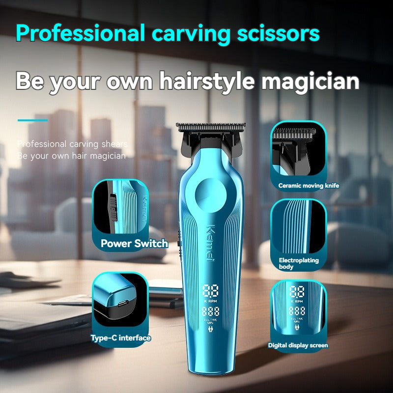 Kemei KM-264 Professional Hair Trimmer – Cordless, Multi-Functional Grooming Kit with Precision Blades and Attachments