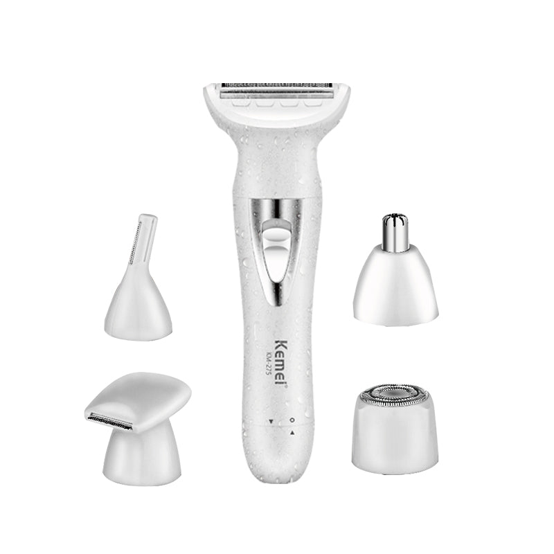 Kemei KM-275 Lady Epilator - Waterproof USB Electric Hair Remover for Face, Body & Legs