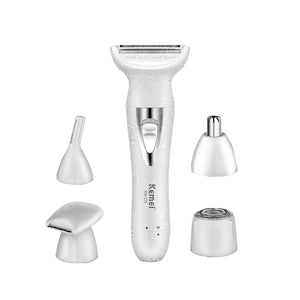 Kemei KM-275 Lady Epilator - Waterproof USB Electric Hair Remover for Face, Body & Legs
