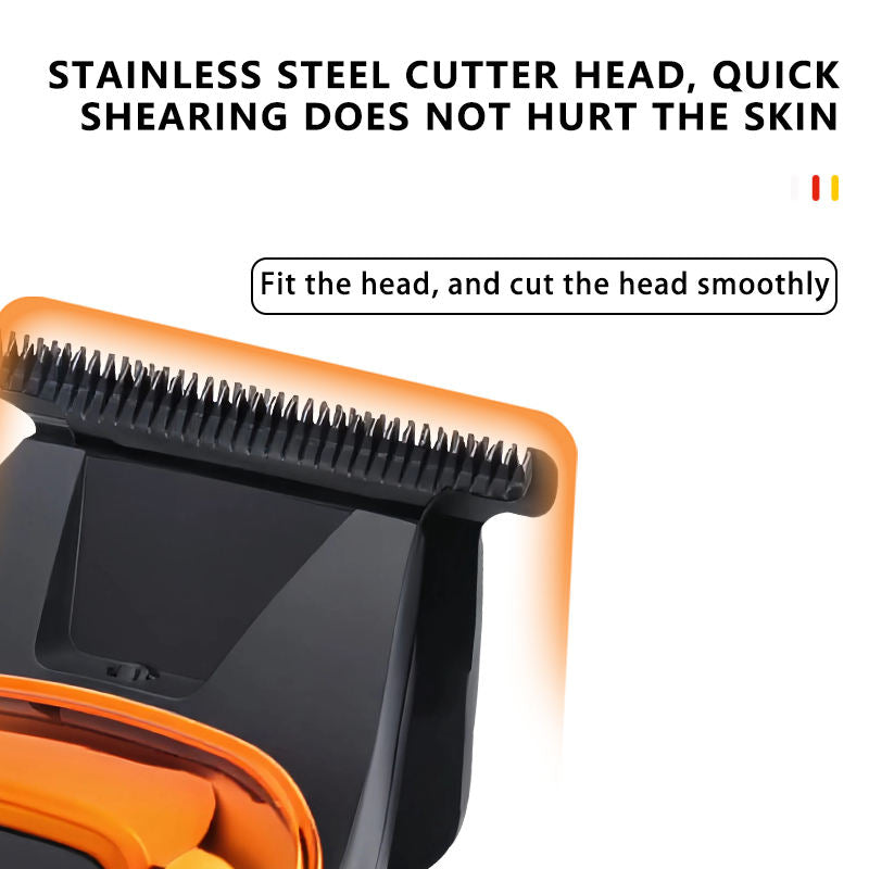 KEMEI KM-037 Professional Hair Clipper – Cordless, Stainless Steel Blade, LED Display, 1200mAh Battery