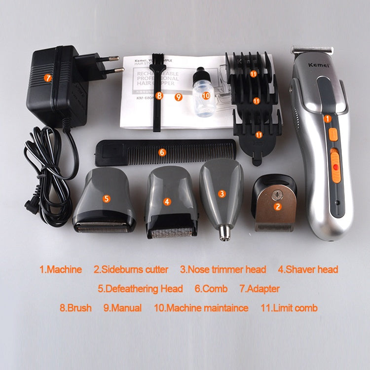 Kemei KM-680A Professional Hair Clipper for Men – Powerful Motor, Steel Blades,  Silver Finish