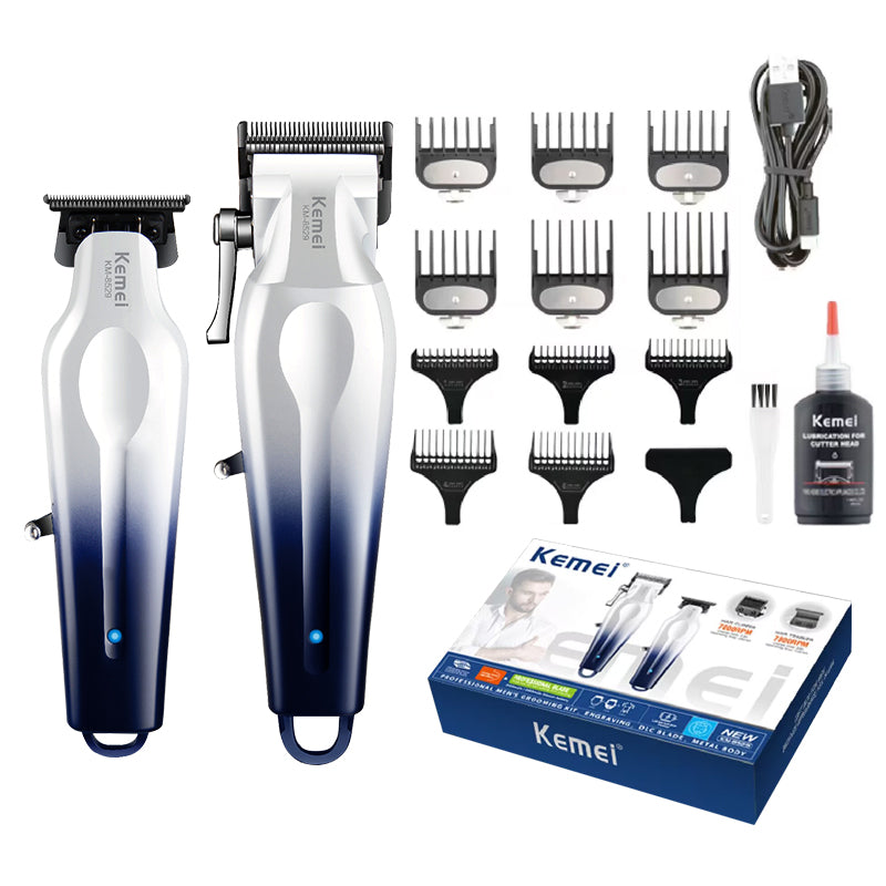 Kemei KM-8529 Professional Hair Clipper – USB Rechargeable, DLC Blade, LCD Display, Adjustable Speeds & Cutting Lengths