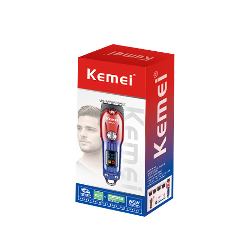 Kemei KM-247 Professional Hair Trimmer – All-in-One Grooming Kit, Fast Charging, Adjustable Lengths, LCD Display