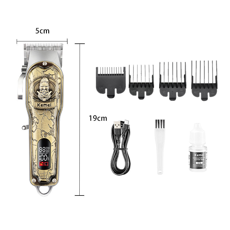 Kemei KM-2380 Professional Hair Trimmer for Men – Hypoallergenic Stainless Steel Blade, Digital Display, Ergonomic Design