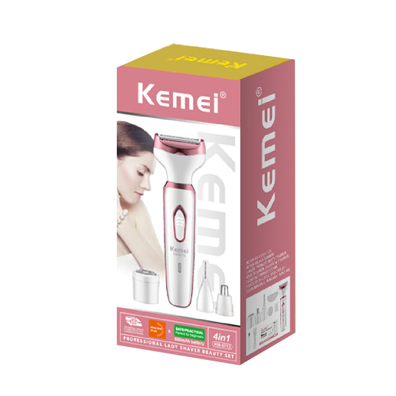 Kemei KM-6713 Women Epilator – Painless Multifunction Hair Remover, USB & Battery Powered