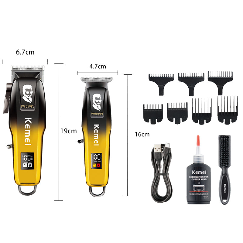Kemei KM-8501 Professional Cordless Hair Clipper – Adjustable Lengths, Stainless Steel Blades, USB Rechargeable