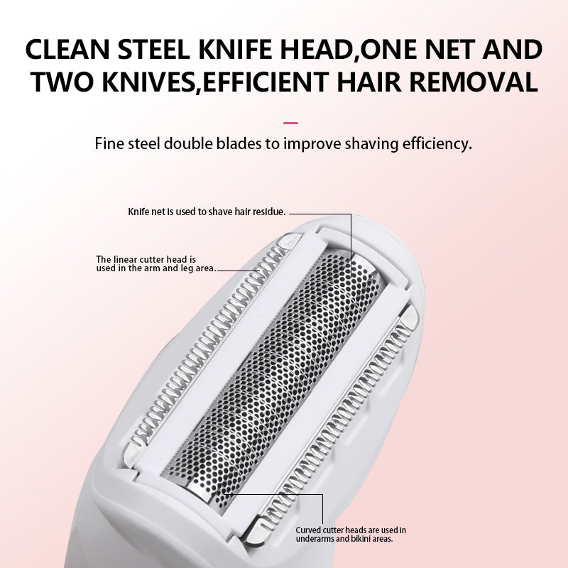 Kemei KM-275 Lady Epilator - Waterproof USB Electric Hair Remover for Face, Body & Legs
