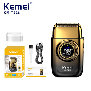 Kemei KM-T228 Electric Rotating Disc Shaver – Rechargeable Lithium Battery, Portable, Washable, 90-Min Runtime