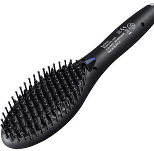 Kemei KM-1320 Electric Hair Straightening Brush – Ceramic Brush with LCD Display, Auto Shut-Off, 230°C Max Temp – Black
