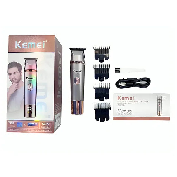 Kemei Hair Trimmer KM-1804 – Professional Beard & Hair Clipper, USB Rechargeable,