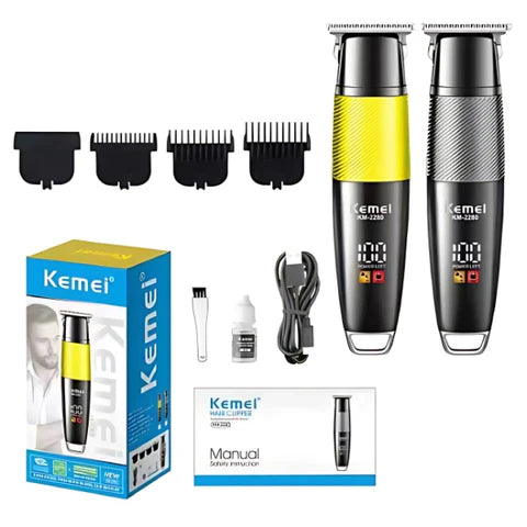 Kemei KM-2280 Professional DC & Rechargeable Hair Clipper – Corded & Cordless, Fast Charging