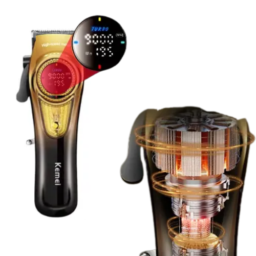 Kemei KM-8557 Professional 3-in-1 Clipper Kit – Cordless Hair Clipper, Detail Trimmer & Shaver with Charging Base