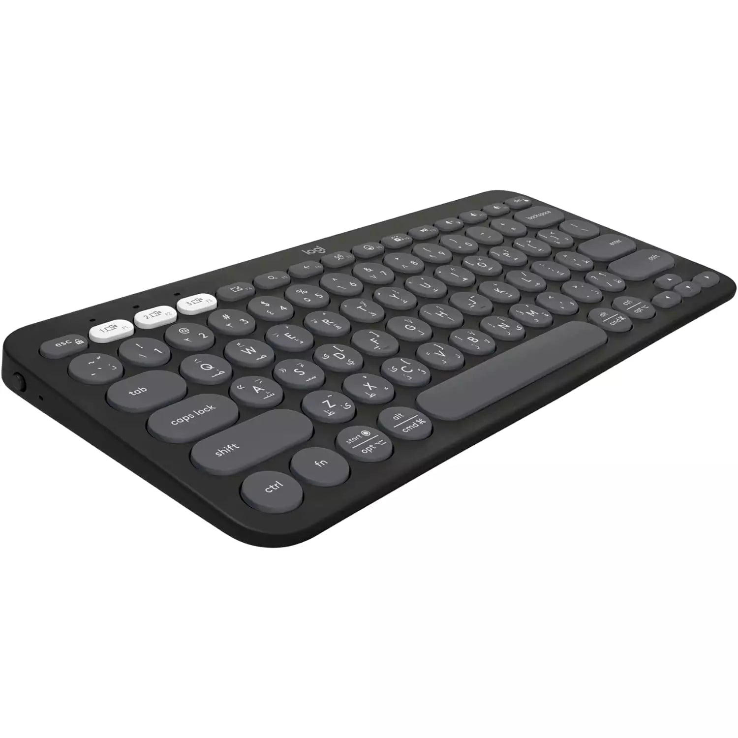 Logitech Pebble Keys 2 K380s Wireless Bluetooth Keyboard – Multi-Device, English/Arabic Layout, Slim & Quiet – Graphite