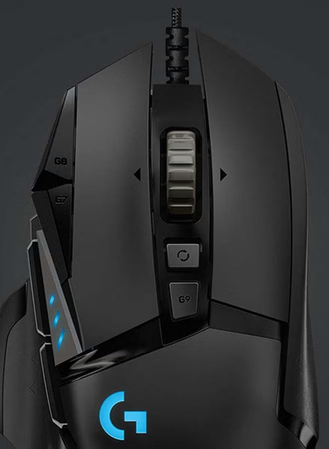Logitech G502 HERO Wired Gaming Mouse – 25,600 DPI HERO Sensor, RGB Lighting, 11 Programmable Buttons, Adjustable Weights – Black