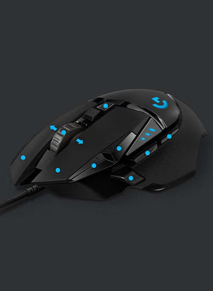 Logitech G502 HERO Wired Gaming Mouse – 25,600 DPI HERO Sensor, RGB Lighting, 11 Programmable Buttons, Adjustable Weights – Black