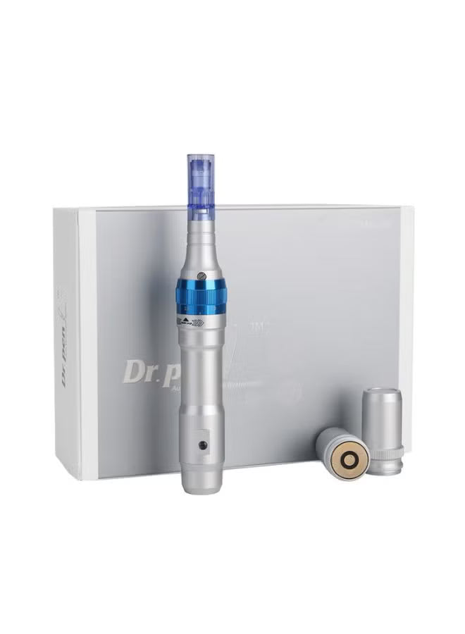 Acne Scars Removal Derma Pen Silver/Blue 10cm