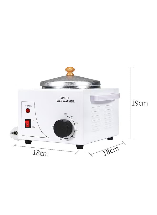 Single Wax Heater Warmer For Hard Wax Hair Removal White 19x18x18cm
