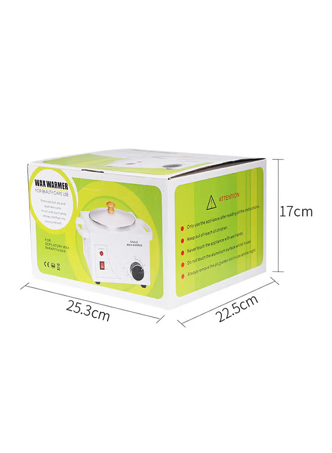 Single Wax Heater Warmer For Hard Wax Hair Removal White 19x18x18cm