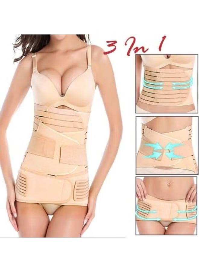 3 in 1 Postpartum Support Recovery Belly Wrap Waist/Pelvis Belt For Women (XXL)