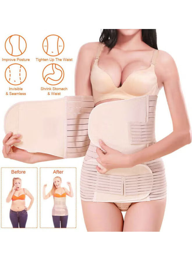 3 in 1 Postpartum Support Recovery Belly Wrap Waist/Pelvis Belt For Women (XXL)