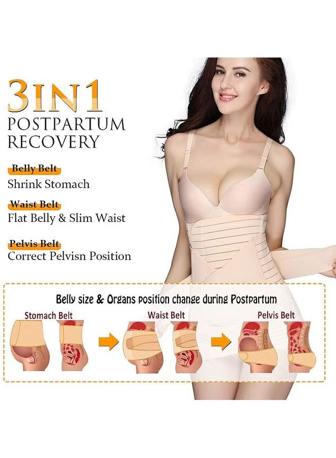 3 in 1 Postpartum Support Recovery Belly Wrap Waist/Pelvis Belt For Women (XXL)