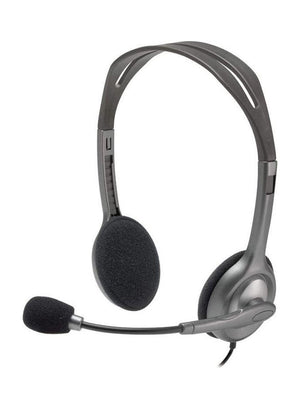 Logitech H111 Stereo Headset – Over-Ear Wired Headphones with Microphone, 3.5mm Jack, 1.8m Cable – Black