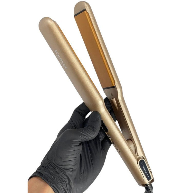 Kemei KM-3155 Professional Hair Straightener – Digital Display, 1056°F Ceramic Plates, Fast Heating, 5-Level Temperature Control