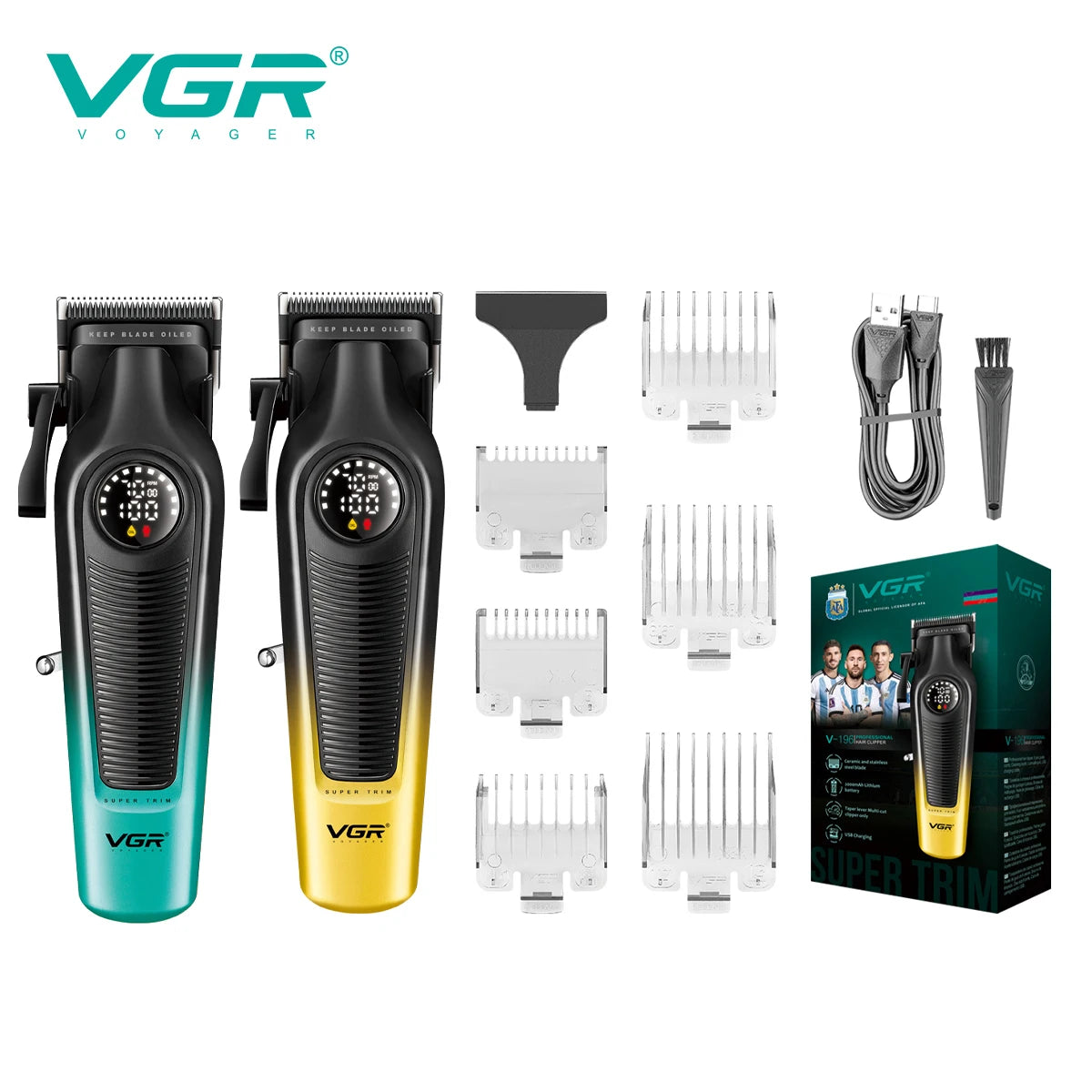 VGR V-196 Professional Hair Trimmer for Men – Titanium Alloy Blade
