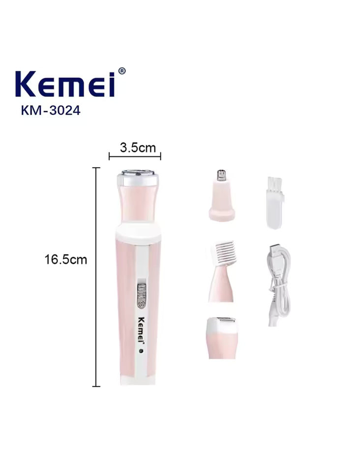 Kemei km-3024 Shaver Suit – Epilator, Eyebrow, Nose & Body Trimmer for Women