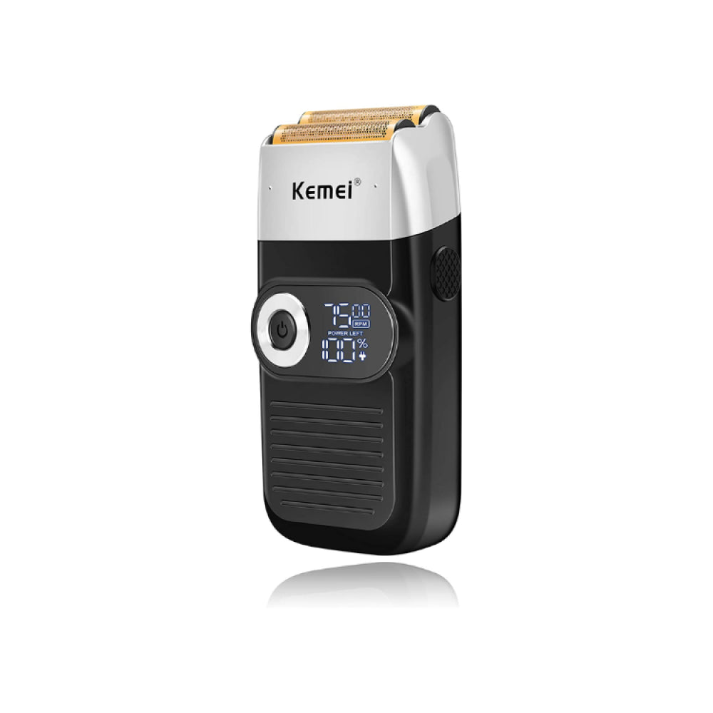Kemei KM-2026 Hair-Remover-3 Electric Shaver for Men – USB Rechargeable, Dual Mesh Blades, Washable
