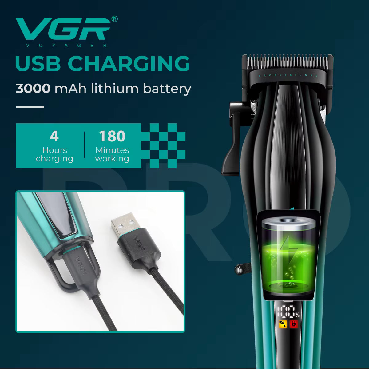 VGR V-273 Professional Hair Clipper for Men