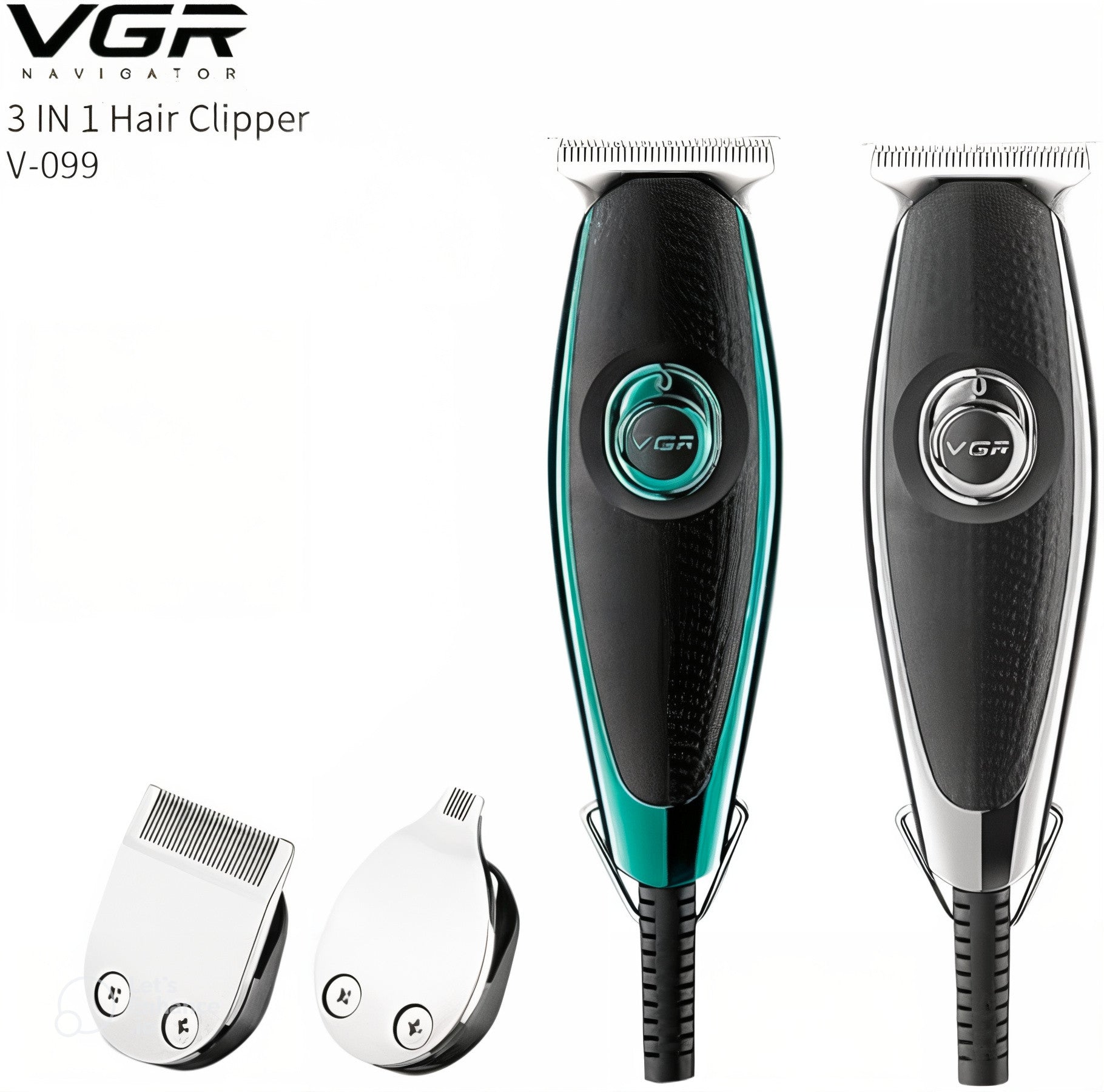 VGR VGR-099 3-in-1 Electric Shaver with Powerful Motor & Stainless Steel Blades