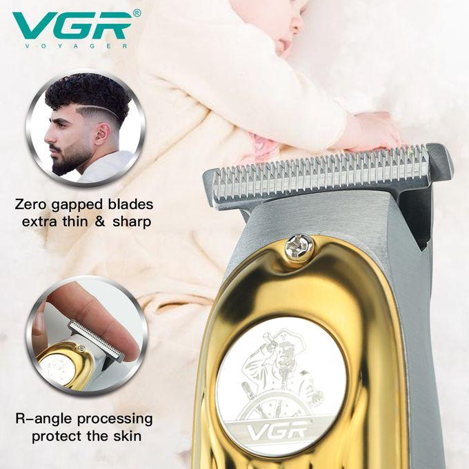 VGR V-122 Professional Electric Shaver for Men – Stainless Steel Blades, Metal Body, LED Display, USB Rechargeable