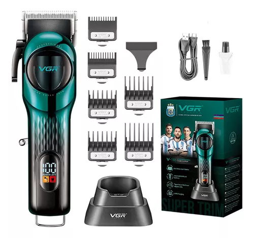 VGR V-166 Professional Hair Clipper – 2000mAh Battery, 200-Min Runtime, Adjustable Blades (0.8–2mm), USB Rechargeable
