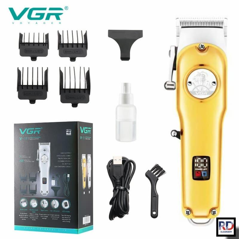 VGR V-181 Professional Rechargeable Electric Shaver for Men – Gold, 200-Min Runtime, LED Display