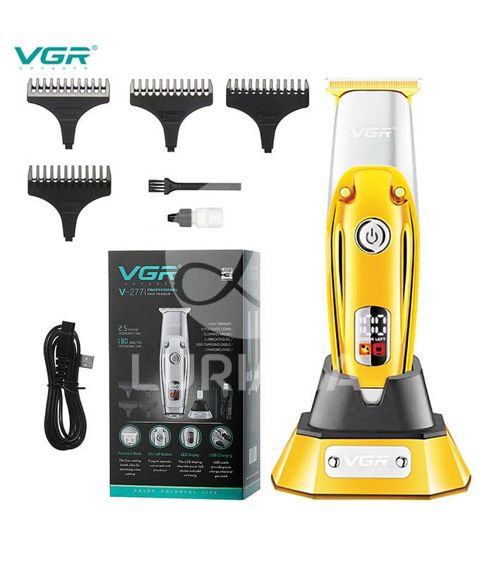 VGR V-277 Professional Hair Clipper – Cordless & Corded Rechargeable Trimmer with Stainless Steel Blades