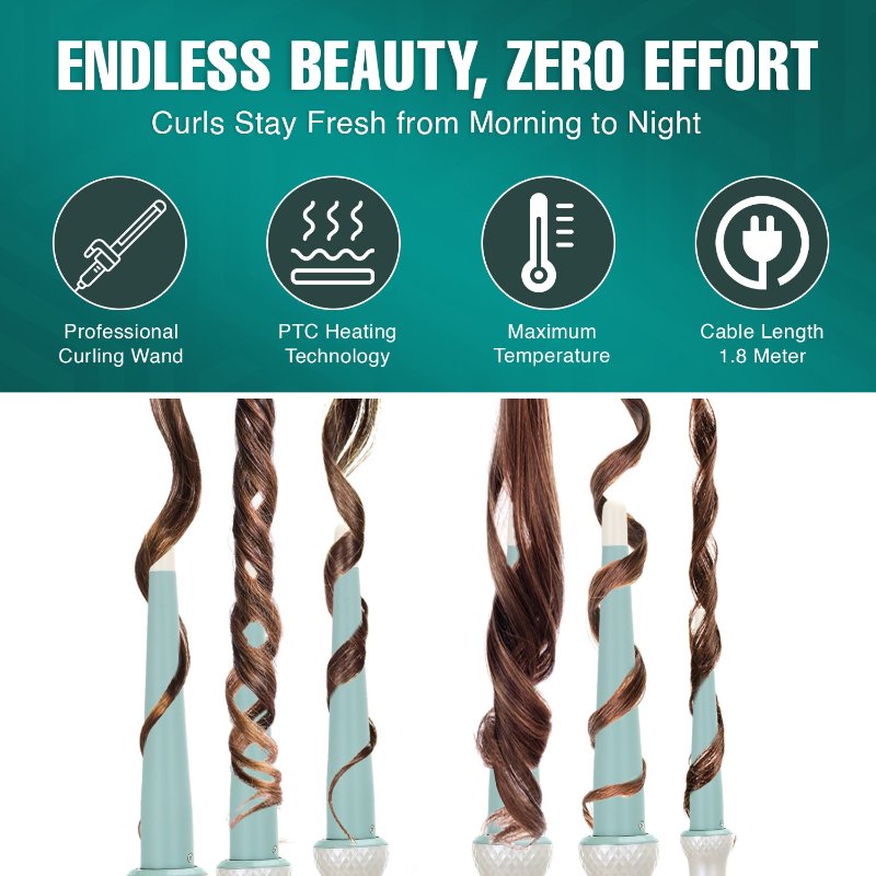 V-596 Professional Electric Hair Curling Wand  Stylish Hair Styling Professional Hair Curler with 200° C Max Heat Setting