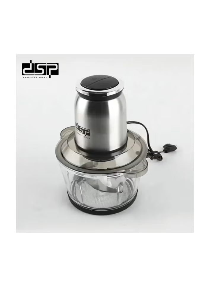 DSP Food Chopper, 250W, 2L Stainless Steel & Glass Bowl – KM4102