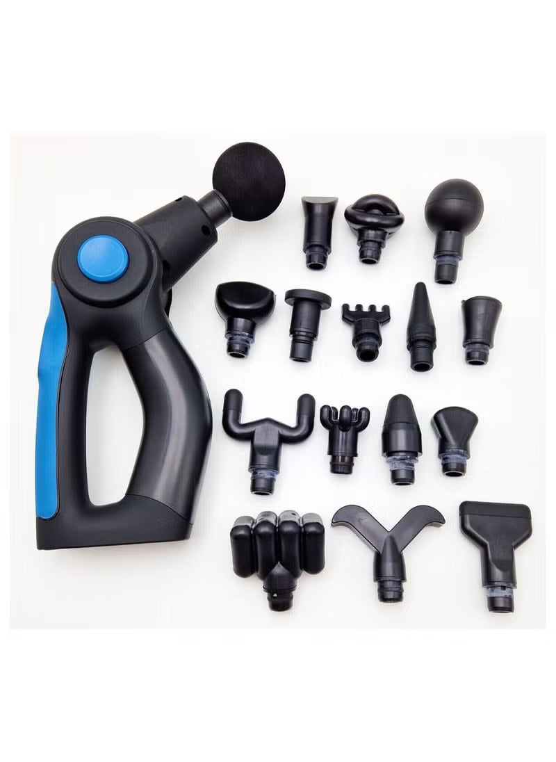 CHIROGUN PERCUSSION MASSAGE GUN RECHARGEABLE 17 HEADS 4 SPEEDS