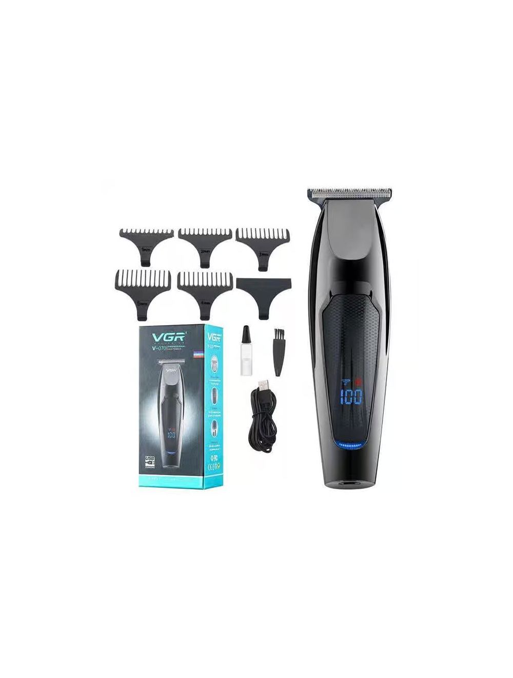 V-070Rechаrɡеable Waterproof Hair Trimmer Black 700grams