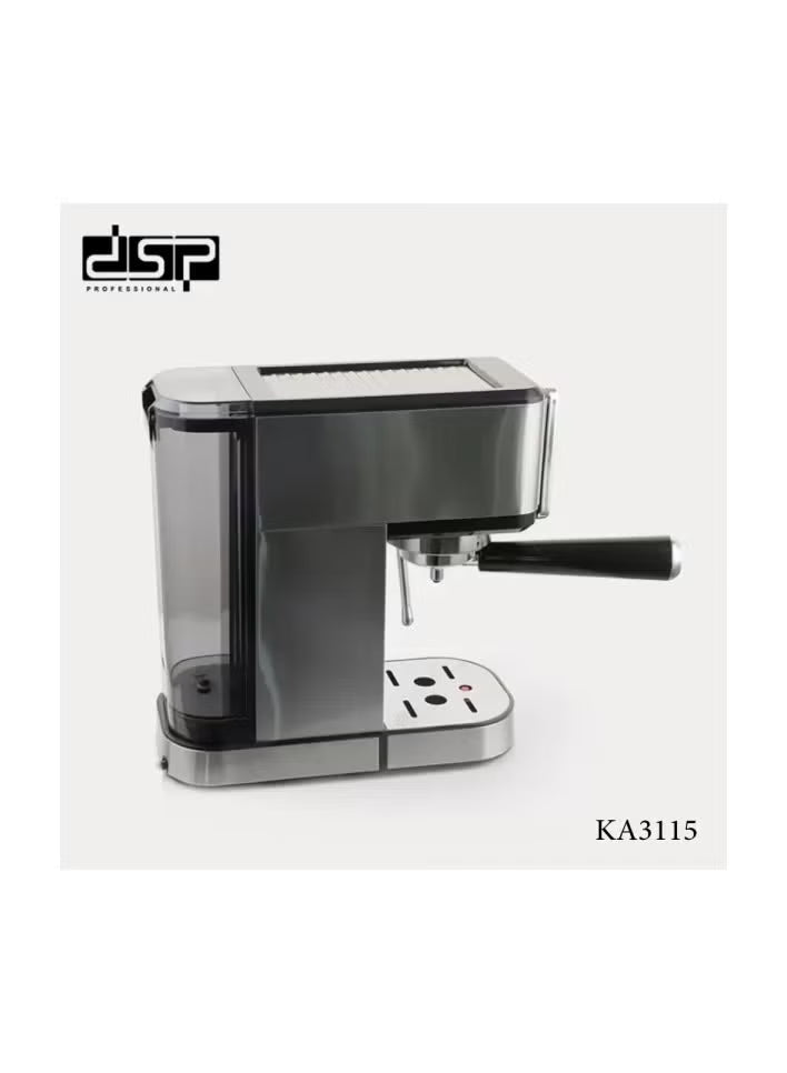 DSP Espresso & Cappuccino Coffee Machine 1350W Silver – KA3115