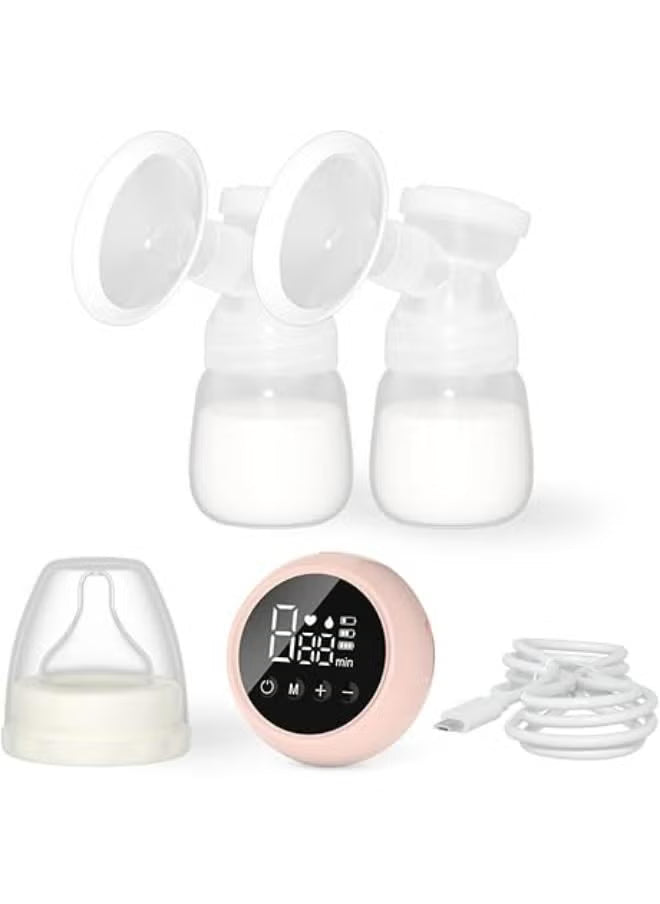 Double Electric Breast Pump with 2 Modes & 9 Levels (Pink)