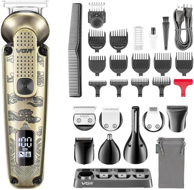 VGR V-103 8-in-1 Multi Grooming Kit – Full Body, Beard, Hair & Private Parts Trimmer | IPX6 Waterproof, 180-Min Runtime, Metal Body